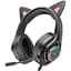 Наушники накладные Hoco W107 игровые с ушками и LED подсветкой Jack 3.5 phantom cat - миниатюра 1