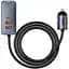 АЗУ Baseus 3USB + 1Type-C Share Together Fast Car Charger with Extension Cord 120W CCBT-B0G Grey - мініатюра 1