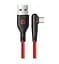 Плетений кабель для швидкого заряджання USB Type C. 90 градусів. Червоний 1,5 м  - мініатюра 1