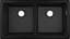 Кухонная мойка Hansgrohe S510-U770 под столешницу 820x450 на две чаши 370/370 Graphiteblack 43434170, Черный - миниатюра 1