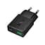 Блок питания - сетевой адаптер Hoco N73 Speed ​​PD ultra-thin charger 2 порта 1Type-C + 1USB 20W черный - миниатюра 1