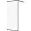 Душова кабіна Cersanit Larga Walk-in 90x200 профіль чорний S932-138, прозорий, чорний - мініатюра 1