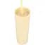 Охлаждающий матовый стакан 473 мл BPA-Free с трубочкой 21х6.5см light yellow - миниатюра 1