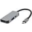 Хаб Usb Cablexpert 3-in-1, Grey, Type-C 3.1 - 1xType-C (87 Вт) / 1xUsb 3.1 / HDMI 4K, кабель 12 см, алюмінієвий корпус - мініатюра 1