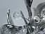 Современный керамический торшер в гостиную, хром, на 5 ламп - миниатюра 3