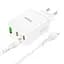 Сетевое зарядное устройство Hoco N33 USB/2 Type-C PD 35W белый + кабель Type-C to Lightning - миниатюра 3