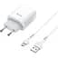 Зарядний пристрій Hoco C72A Glorious (1USB, 2.1А) White (6931474713001) + кабель MicroUSB - мініатюра 1