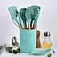 Кухонный набор Silikone Kitchen Set мятный из силикона с бамбуковой ручкой из 12 предметов - миниатюра 2