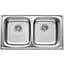 Мойка кухонная HAIBA 78x43 DOUBLE satin (HB0569) - миниатюра 1