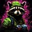 Набір для розпису по номерах Єнот-мандрівник, Strateg, на чорному фоні, 40x40 см, AV4040-65 - мініатюра 1