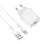 Сетевое зарядное устройство с кабелем Hoco C72Q Glorious single port QC3. 0 charger set(Micro) 18W белый - миниатюра 3