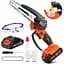 Мініланцюгова пила Olmlmo Cordless 6 дюймів, електрична ланцюгова пила з акумулятором 2,0 - мініатюра 1
