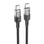 Кабель Hoco USB U129 Type-C to Type-C 60W 1.2 м силиконовый провод для быстрой зарядки гаджетов черный - миниатюра 1