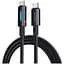Кабель Baseus Lit Button-Control Fast Charging Data Cable USB-C to USB-C 100W 2 м Черный - миниатюра 1