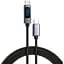 Дата кабель USB-C to USB-C 2.0m 100W LCD Display Nylon Black Vinga (VYDCCC22100D) - мініатюра 1