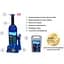 Домкрат гидравлический телескопический Vitol 5 т 216-413 мм 4.35 кг кейс (DB-05004K) - миниатюра 5