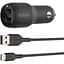 Зарядное устройство для авто 24Вт 2хUSB-A кабель USB-A > USB-C 1м черный Belkin teh0018764 - миниатюра 1