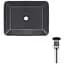 Умивальник Qtap Tern накладний прямокутний 475x370x140 мм Black matt + донний клапан PU03, Чорний матовий - мініатюра 1