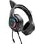 Навушники Hoco W107 Cute cat luminous cat ear gaming headphones чорно-зелені - мініатюра 1