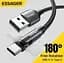 Кабель Essager Universal USB Type-A to USB Type-C 180 Rotate 3A 2 м Black (EXCT-WXA01) - миниатюра 8