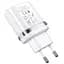 Зарядное устройство 220В 2 USB с кабелем 2.4A USB - Micro USB Hoco N1 Speedy Белый - миниатюра 2