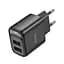 Сетевое зарядное устройство для ноутбука Hoco C141A Smart dual-port charger(EU) Черный - миниатюра 1