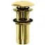 Донний клапан для раковини Kohlman click-clack brushed gold з переливом KOREK EGDB, Золотий - мініатюра 1