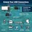 Подовжувач Digitus USB 3.2 Gen1, для використання з кабелем Cat6A, до 100 м, 3 х USB-A, 1 x USB-C, чорний - мініатюра 3