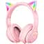 Накладные наушники Onikuma Bluetooth Gaming CAT with LED B90, 800mAh, BT5.0, AUX, 800mAh, 15h, pink - миниатюра 1