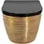 Подвесной унитаз Rea Carlo Flat brushed gold black REA-C3300, Золотой - миниатюра 2