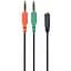 Кабель-перехідник звуковий Cablexpert 3.5 мм 4-pin F - 2x3.5 мм M 20 см чорний (CCA-418) - мініатюра 1