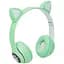Детские наушники Cat MZ-023 Bluetooth RGB подсветка FM microSD с кошачьими ушками зеленый - миниатюра 3