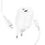 МЗП Borofone BA94A Lustrous PD30W+QC3.0 (1USB-A/1C) + кабель Type-C to Lightning White - мініатюра 3