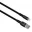 Дата кабель USB 2.0 AM to Lightning 1.0m flat nylon black Vinga (VCPDCLFNB1BK) - мініатюра 1