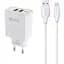Зарядний пристрій Celebrat C-N5 2.4A 2USB + MicroUSB Cable White - мініатюра 1