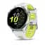 Смарт-часы Garmin Forerunner 970 с титановым безелем, корпусом цвета белого камня и бело-желтым ремешком. - миниатюра 1