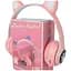 Детские наушники Cat MZ-023 Bluetooth RGB подсветка FM microSD с кошачьими ушками розовый - миниатюра 3