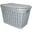 Корзина Ucsan Rattan прямокутна з кришкою 20 л сiрий металiк (73008.2) - мініатюра 1
