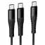 Дата кабель Hoco X123 Victory 2in1 Type-C to Type-C/Type-C 3A (1m) Black - мініатюра 3