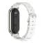 Кожаный ремешок Mijobs для фитнес браслета Xiaomi Mi Smart Band 8 White Silver - миниатюра 3