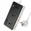 Сетевое зарядное устройство удлинитель HOCO AC7A STORM 3 USB/Type-C 3 розетки 1.5m Черный - миниатюра 2