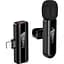 Мікрофонна радіосистема Hoco L20 Lightning Black [161039] - мініатюра 2