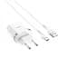 Мережевий зарядний пристрій 1USB Hoco C12Q 3A White + USB Cable Type-C - мініатюра 1