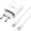 Зарядний пристрій Hoco C80A 1USB +Type-C QC3.0 3.1A White + Cable Type-C to Type-C - мініатюра 1