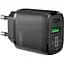 Сетевое зарядное устройство Intaleo TCGQPD220 USB QC USB-C PD 20W Black - миниатюра 1