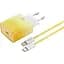 Комплект зарядного пристрою XO CE18 1Type-C PD/QC 30W Type-C to Lightning Yellow - мініатюра 1
