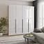 Шкаф 4-дверный MebelStar Оскар Gloss BL-B, стандарт 200x52x220 см Дуб сонома/Белый (MBS-5310) - миниатюра 1