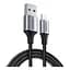 Дата кабель USB 2.0 AM to Lightning 2.0m US199 2.4A Black Ugreen (60158) - мініатюра 1