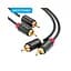 Кабель мультимедийный 2xRCA M to 2xRCA M 1.0m black Vention (VAB-R06-B100) - миниатюра 2