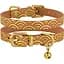 Ошейник для кошек BronzeDog Barksi Classic Море кожаный одинарный с золотым тиснением 2XS 18-25х1 см горчичный - миниатюра 3